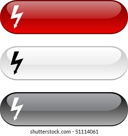 warning glossy buttons. Three color version.
