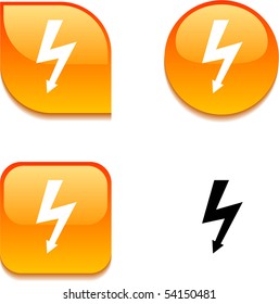 warning glossy vibrant web buttons.