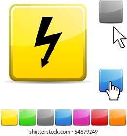 warning glossy vibrant web icon.