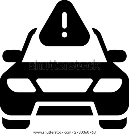 warning glyph icon illustration vector