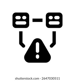 warning glyph icon. Strong and solid vector icon for websites, mobile interfaces, presentations, and visual branding. High quality and easy to edit.