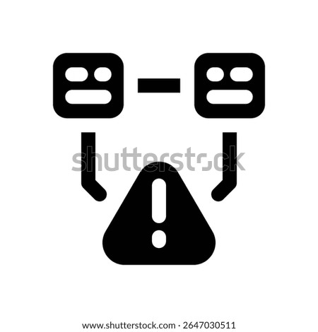 warning glyph icon. Strong and solid vector icon for websites, mobile interfaces, presentations, and visual branding. High quality and easy to edit.