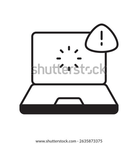 warning glyph icon with white background vector stock illustration