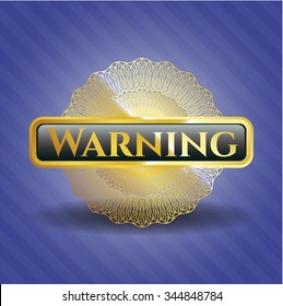 Warning gold shiny emblem