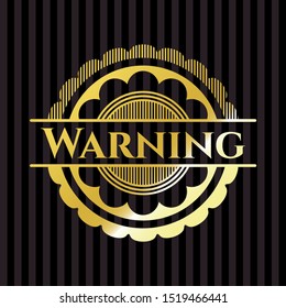 Warning golden emblem. Vector Illustration. Detailed.