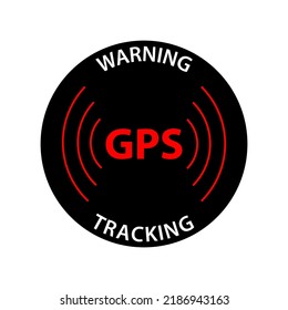 Warning GPS Tracking Black, Red. Alarm System Warning. Protected By GPS. GPS Sticker Anti Theft Vehicle Tracking Security. GPS Alarm Security Caution Warning