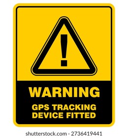 Warning, GPS Tracking Device Fitted, sticker label vector