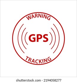 Advertencia de seguimiento GPS. Blanco y rojo. Aviso del sistema de alarma. Protegido por GPS. Seguridad de seguimiento del vehículo anti robo con pegatinas GPS. Aviso de advertencia de seguridad de alarma de GPS