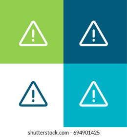 Warning green and blue material color minimal icon or logo design