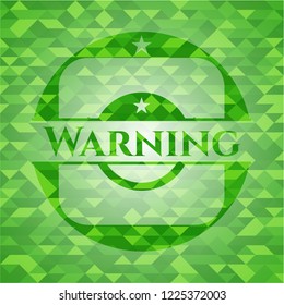 Warning green mosaic emblem