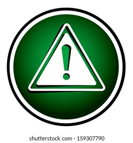 Warning green round icon
