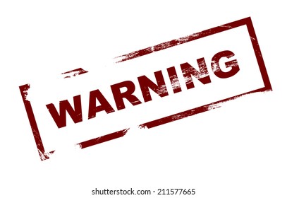Warning grunge rubber stamp on white, vector illustration 