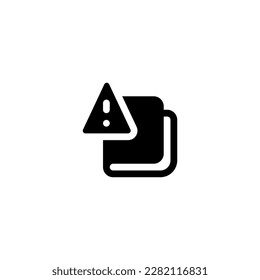 Warning guide book glyph solid style icon and illustration - vector
