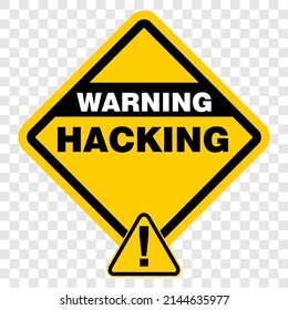 Warning, Hacking, label and  vector