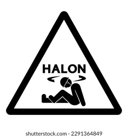 Signo de símbolo halón de advertencia, Ilustración vectorial, Aislar sobre la etiqueta de fondo blanco. EPS10