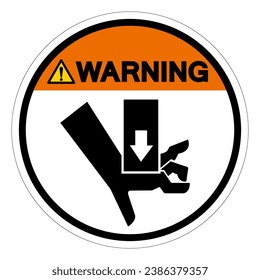 Warning Hand Crush Force from Above Symbol Sign, Vector Illustration, Isolate On White Background Label .EPS10