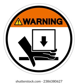 Warning Hand Crush Force From Above Symbol Sign, Vector Illustration, Isolate On White Background Label .EPS10