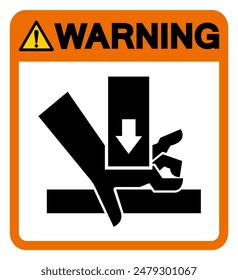 Warning Hand Crush Force From Above Symbol Sign, Vector Illustration, Isolate On White Background Label .EPS10