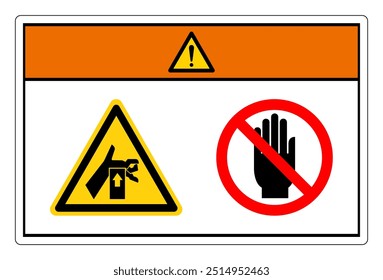Warning Hand Crush Force from Below Do Not Touch Symbol Sign, Vector Illustration, Isolate On White Background Label. EPS10