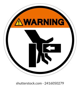 Warning Hand Crush Force From Right Symbol Sign, Vector Illustration, Isolate On White Background Label .EPS10
