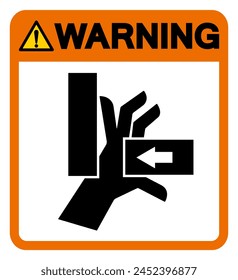 Warning Hand Crush Force From Right Symbol Sign, Vector Illustration, Isolate On White Background Label .EPS10