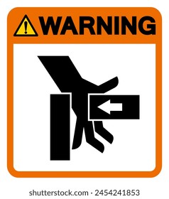 Warning Hand Crush Force From Right Symbol Sign, Vector Illustration, Isolate On White Background Label .EPS10
