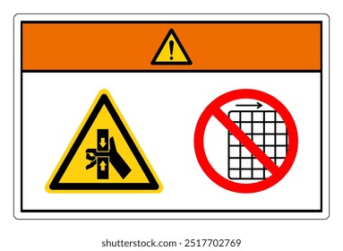Warning Hand Crush Force From Top And Bottom Symbol Sign, Vector Illustration, Isolate On White Background Label .EPS10