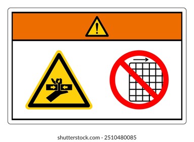 Warning Hand Crush Force From Two Sides Do Not Remove Guard Symbol Sign, Vector Illustration, Isolate On White Background Label .EPS10