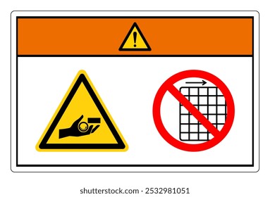 Warning Hand Crush Hazard Do Not Remove Guard Symbol Sign, Vector Illustration, Isolate On White Background Label .EPS10