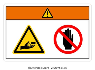 Aviso Risco De Esmagamento Da Mão Não Toque No Sinal De Símbolo, Ilustração De Vetor, Isole No Rótulo De Fundo Branco. EPS10