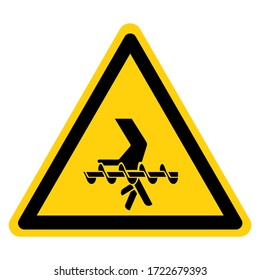 Warning Hand Crush Hazard Symbol Sign ,Vector Illustration, Isolate On White Background Label. EPS10