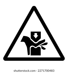 Warning Hand Crush Hazard Symbol Sign ,Vector Illustration, Isolate On White Background Label. EPS10
