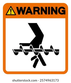 Warning Hand Crush Hazard Symbol Sign, Vector Illustration, Isolate On White Background Label.EPS10