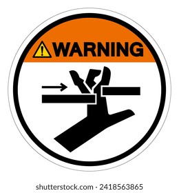 Warning Hand Crush Moving Parts Symbol Sign, Vector Illustration, Isolate On White Background Label .EPS10