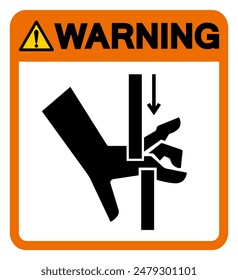 Warning Hand Crush Moving Parts Symbol Sign, Vector Illustration, Isolate On White Background Label .EPS10