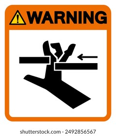 Warning Hand Crush Moving Parts Symbol Sign, Vector Illustration, Isolate On White Background Label.EPS10