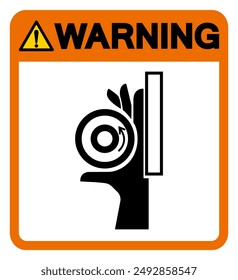 Warning Hand Crush Roller Pinch Point Symbol Sign, Vector Illustration, Isolate On White Background Label.EPS10