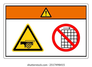 Aviso Mão esmagamento ponto de pinça do rolo Não remova o sinal de símbolo de guarda, Ilustração de vetor, Isolar no fundo branco etiqueta .EPS10