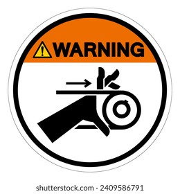 Warning Hand Entanglement Belt Drive Symbol Sign, Vector Illustration, Isolate On White Background Label .EPS10