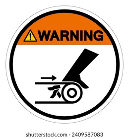 Warning Hand Entanglement Belt Drive Symbol Sign, Vector Illustration, Isolate On White Background Label .EPS10