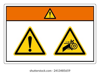 Warning Hand Entanglement Belt Drive Symbol Sign, Vector Illustration, Isolate On White Background Label .EPS10