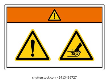 Warning Hand Entanglement Belt Drive Symbol Sign, Vector Illustration, Isolate On White Background Label .EPS10