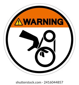 Warning Hand Entanglement Belt Drive Symbol Sign, Vector Illustration, Isolate On White Background Label .EPS10