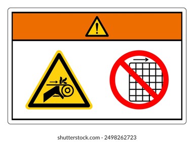 Warning Hand Entanglement Belt Drive Do Not Remove Guard Symbol Sign, Vector Illustration, Isolate On White Background Label .EPS10