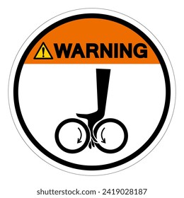 Warning Hand Entanglement Rollers Symbol Sign, Vector Illustration, Isolate On White Background Label .EPS10