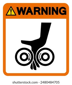 Warning Hand Entanglement Rollers Symbol Sign, Vector Illustration, Isolate On White Background Label .EPS10