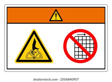 Warning Hand Entanglement Rotating Do Not Remove Guard Symbol Sign, Vector Illustration, Isolate On White Background Label .EPS10