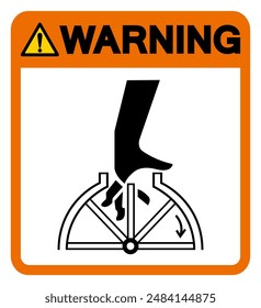Warning Hand Entanglement Rotating Symbol Sign, Vector Illustration, Isolate On White Background Label .EPS10