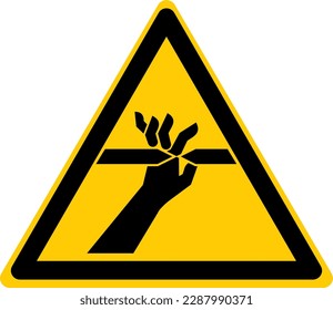 Warning Hazard Caution ISO Signs Icon Symbol Pictogram Cutting Blade Of Fingers Top