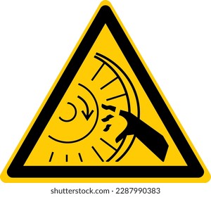 Warning Hazard Caution ISO Signs Icon Symbol Pictogram Cutting Of Fingers by Rotate Wheel